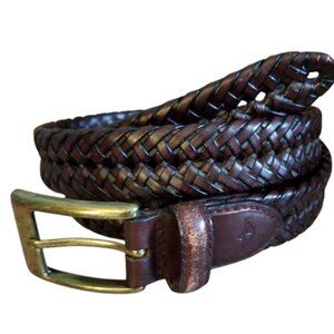 ADG Dockers Dark Brown Braided Leather Belt, Size 46